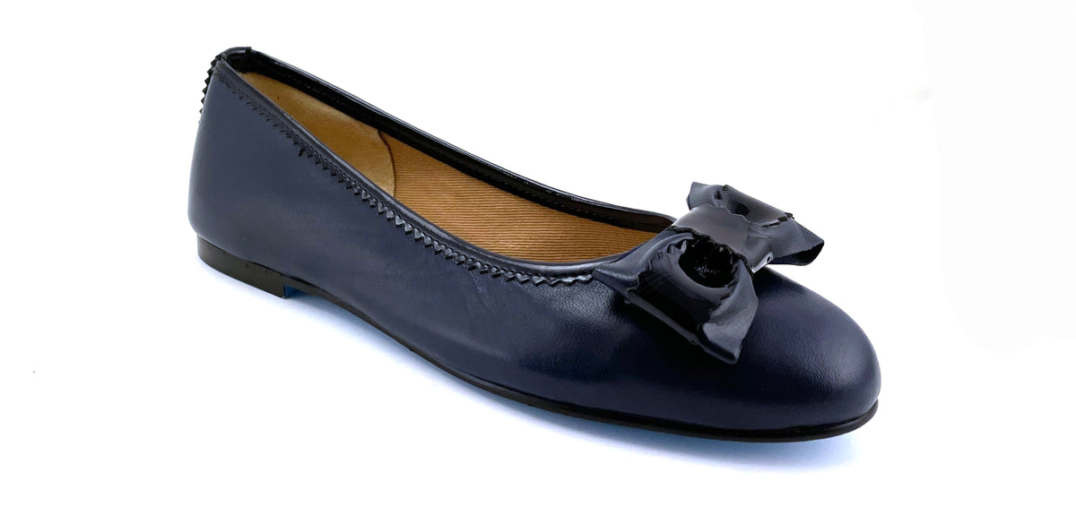 Navy on sale patent flats