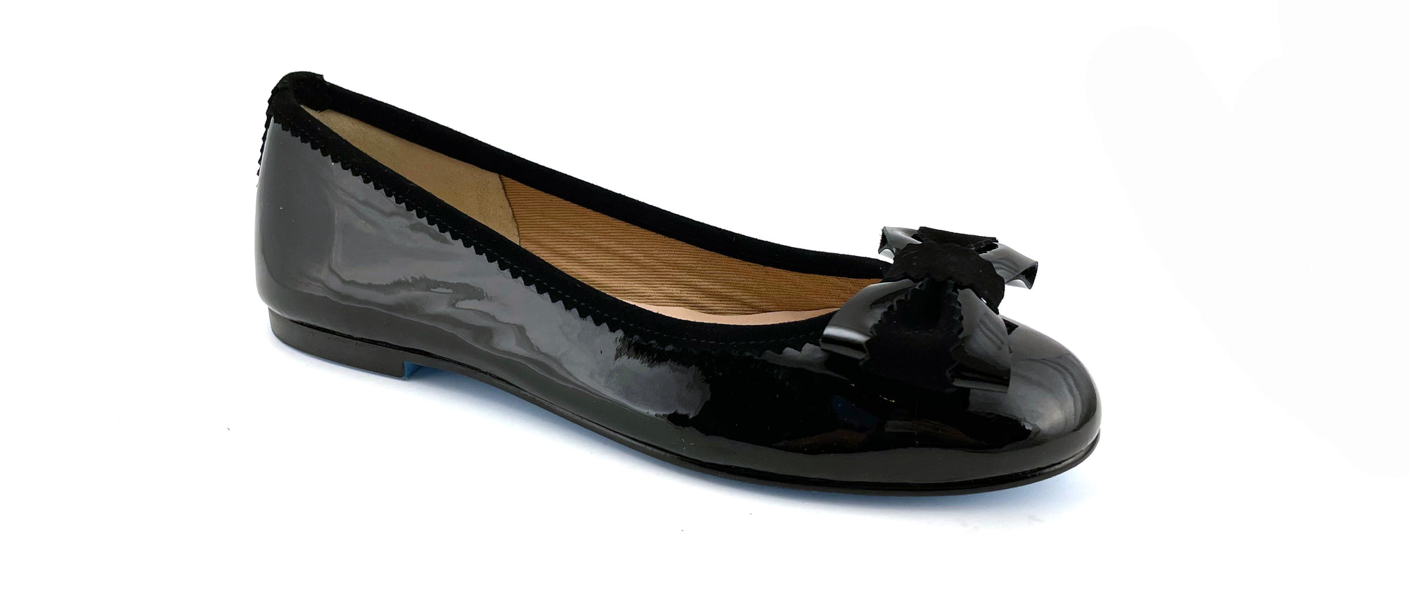 Beautifeel popular Ivana black patent suede combo ballet flats